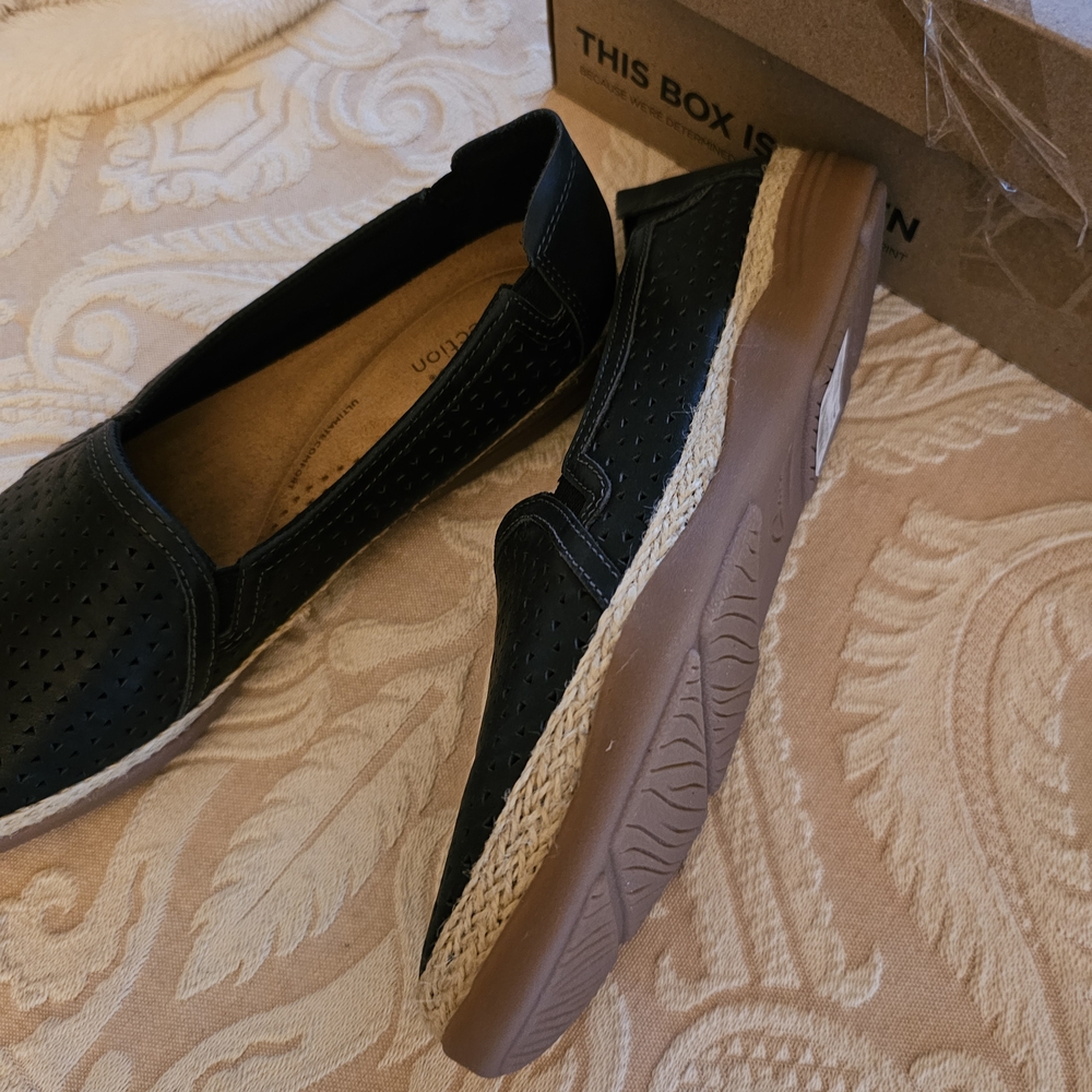 Clarks Black Espadrilles Comfortable Stylish Footwear - Picture 4 of 10
